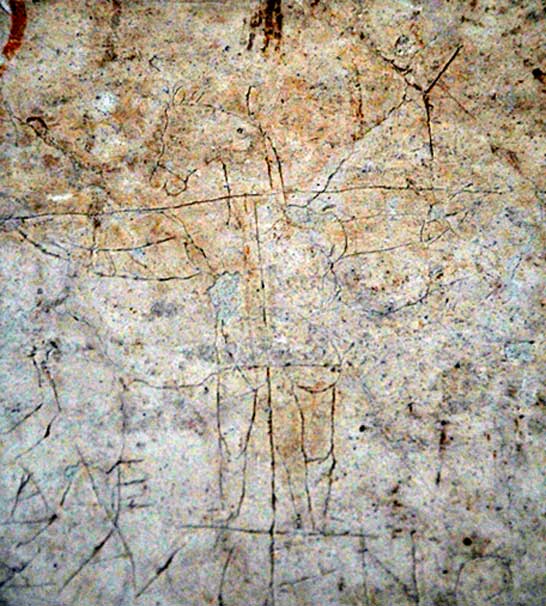 Alexmenos Graffito. c 200 n. Chr. Palatinisches Museum, Rom, Italien. 