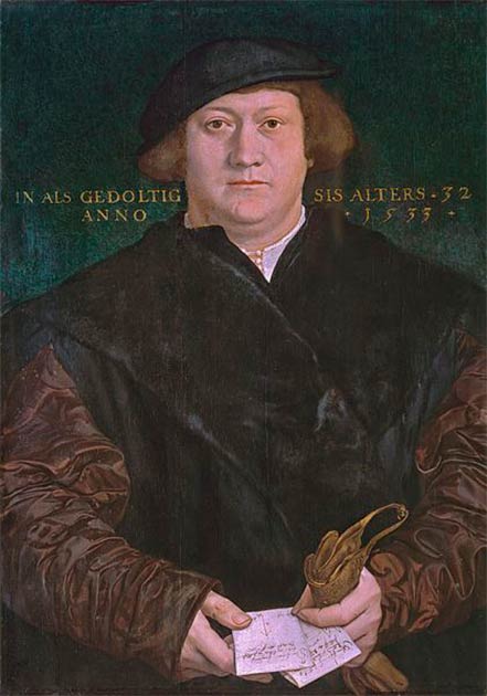 Cyriacus Kale (1533) von Hans Holbein dem Jüngeren. Kaufleute des hansa-Handelsverbandes kamen nach London, um ihr Handelsimperium zu überwachen. Diese Händler waren auf dem Steelyard in der City of London ansässig