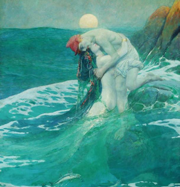 Atemberaubende Darstellung einer Meerjungfrau von Howard Pyle