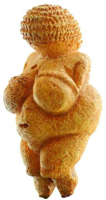 Die berühmte Venus von Willendorf stammt aus dem späten Aurignacien, aber der Anhänger aus Mammutelfenbein aus einer polnischen Höhle ist ein viel älteres Stück aurignacischer dekorativer Kunst.