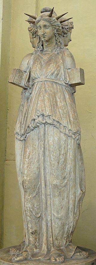 Dreifache Darstellung der griechischen Göttin Hekate