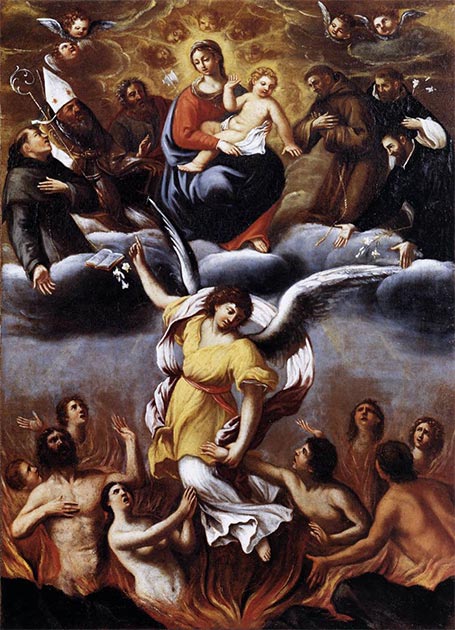 Das Gemälde „Ein Engel befreit die Seelen des Fegefeuers“ 1610 n. Chr.