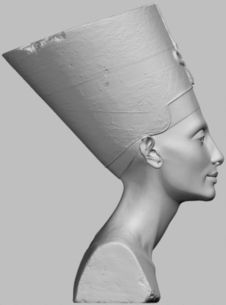 Die heimlich gemachten 3D-Scans von Nofretetes Büste wurden verwendet, um ein 3D-Modell zu erstellen.