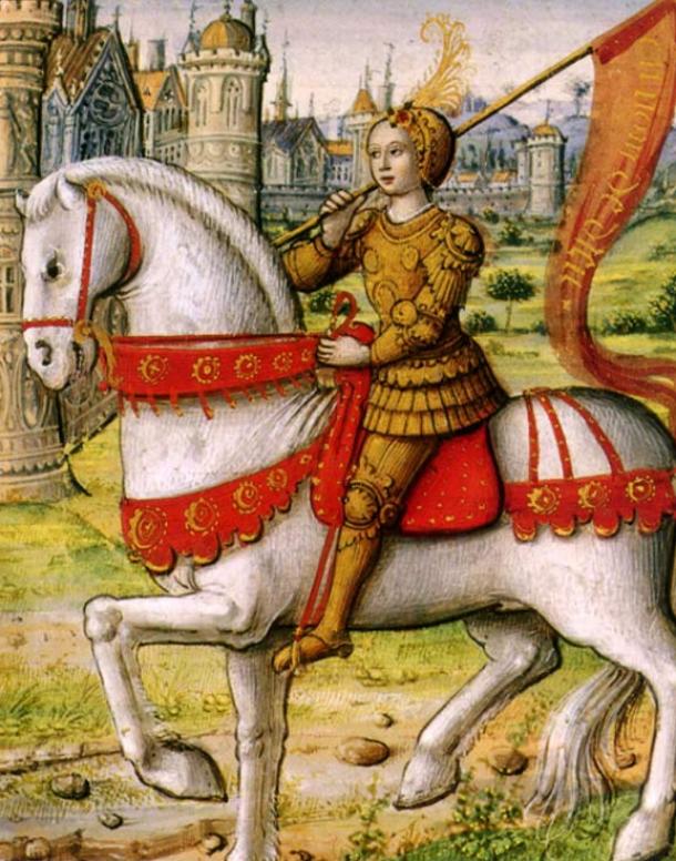 Jeanne d'Arc zu Pferde. (1505)