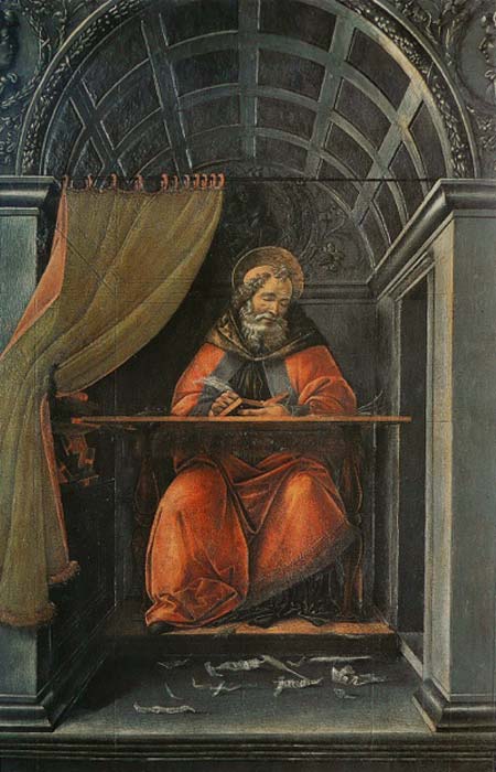 Das Konzept einer spirituellen Ehe wurde vom heiligen Augustinus von Hippo, hier auf einem Botticelli-Gemälde zu sehen, klar definiert