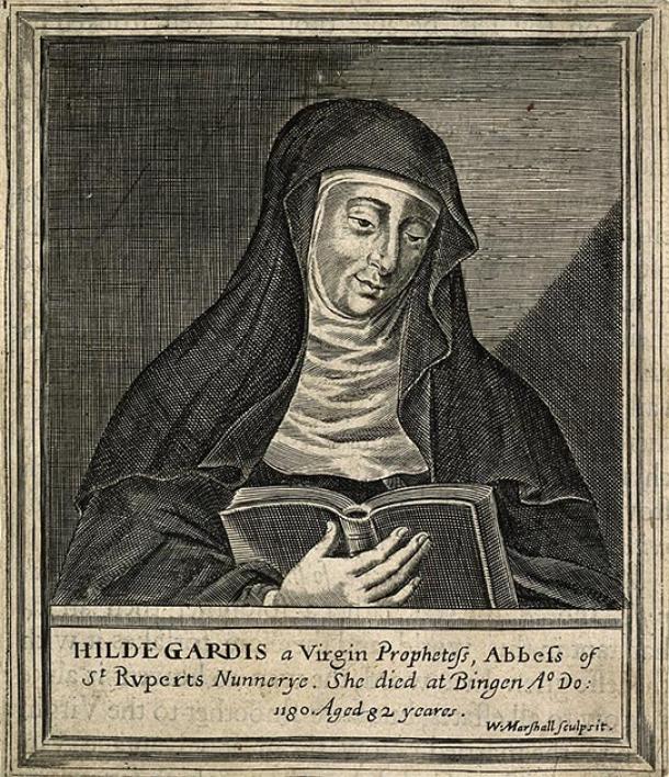 Linienstich der Heiligen Hildegard von Bingen