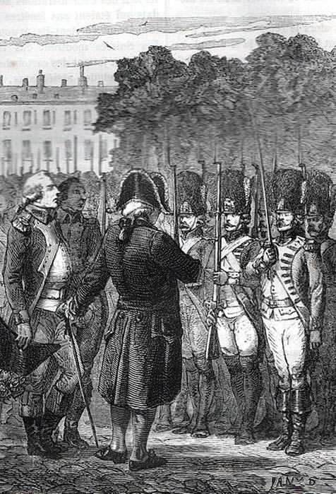 Ludwig XVI. inspiziert Truppen