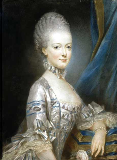 Marie Antoinette im Alter von dreizehn Jahren; dieses Miniaturporträt wurde dem Thronfolger geschickt, um ihm zu zeigen, wie seine zukünftige Braut aussah.