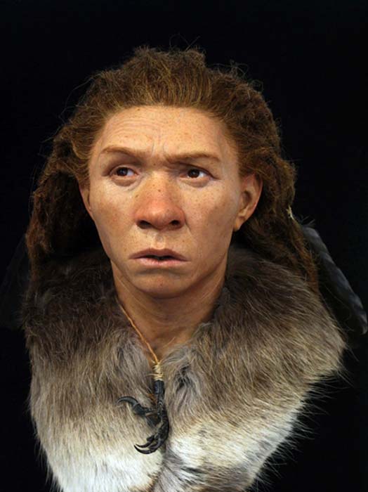 Neandertalerin in der Ausstellung