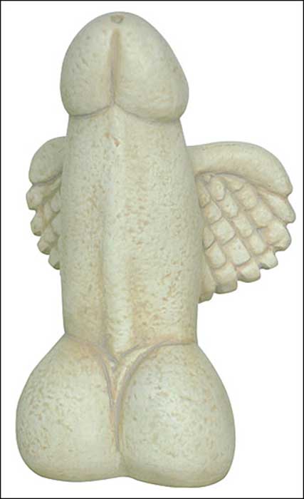 Das phallische Vogelsymbol, gefunden im Dionysos-Tempel auf der Insel Delos, Griechenland