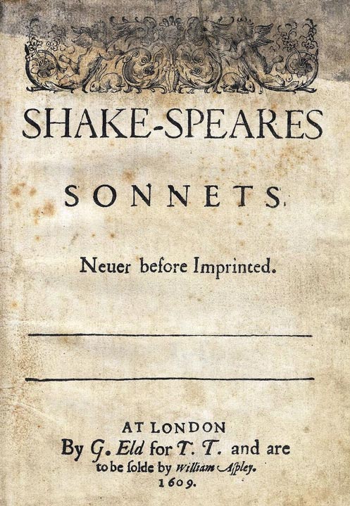 Titelblatt der 1609 erschienenen Ausgabe von Shake-Speares Sonnets