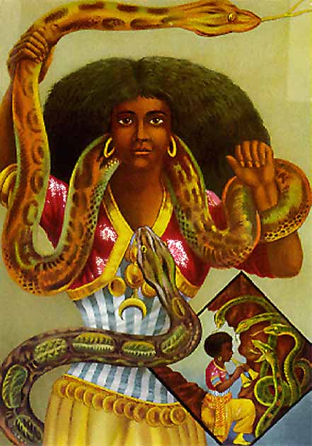 Simbi ist eine der vielen Voodoo-Loa, die in der haitianischen Voodoo-Religion die Macht über Wasser, Pflanzen oder Zauberei haben