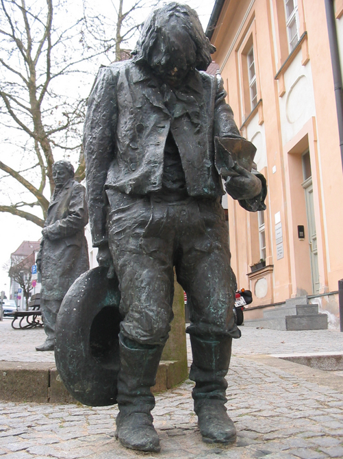Statue von Kaspar, Altstadt, Ansbach, Deutschland. 