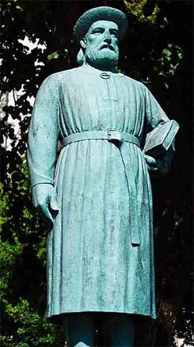 Statue von Snorri Sturluson in Bergen, Norwegen