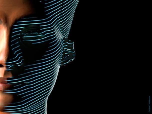 3-D Scan der Büste von Nofretete