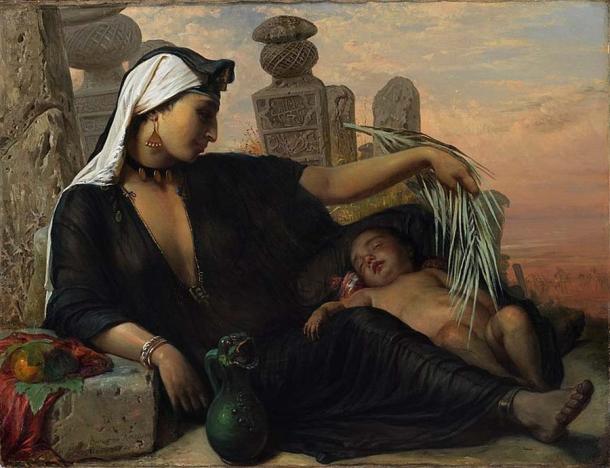 „Ägyptische Fellachenfrau mit ihrem Kind", von Elisabeth Jerichau-Baumann, 1872