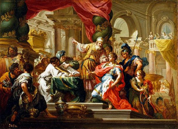 "Alexander der Große im Tempel von Jerusalem."