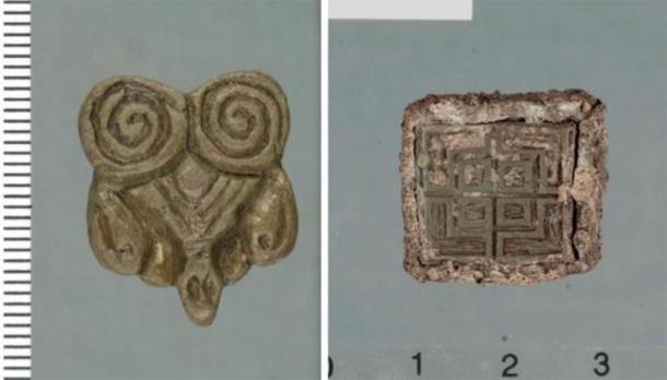 Zu den Artefakten, die Tor-Kjetil Krokmyrdal auf dem Hof Sandtorg entdeckt hat, von dem man annimmt, dass er einst eine Handelsstation der Wikinger war, gehören Gegenstände östlichen Ursprungs (links) und von den britischen Inseln (rechts).