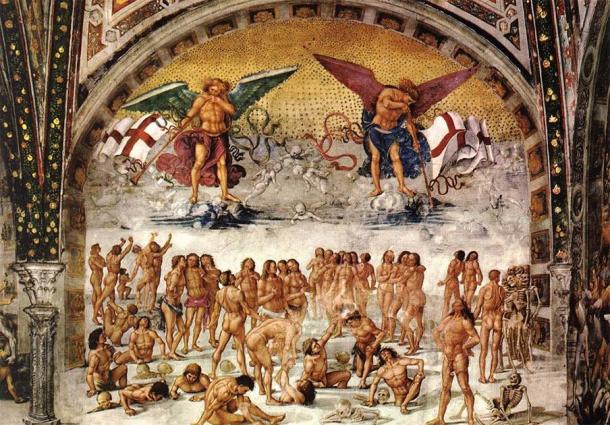 „Auferstehung des Fleisches“ (um 1499-1502) von Luca Signorelli.
