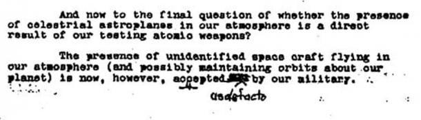 Ausschnitt aus dem Bericht von Oppenheimer und Einstein, verfasst 1947