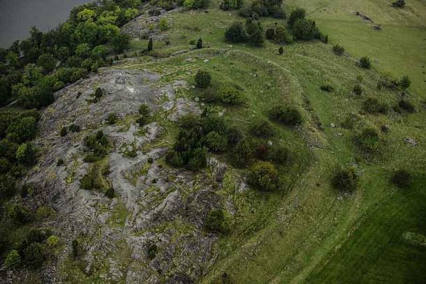 Bergfestung in Birka. Teil des Weltkulturerbes Birka und Hovgården