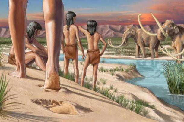 Bild des prähistorischen Sees, der einst im White Sands National Park in New Mexico existierte, wo die 23.000 Jahre alten Fußabdrücke gefunden wurden.