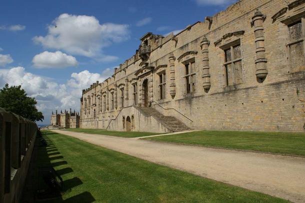 Das Äußere der langen Galerie auf Schloss Bolsover