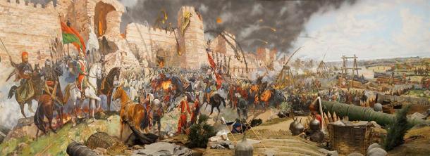 Der Fall von Konstantinopel im Jahre 1453 war das Ende der großen Kettenbarriere von Konstantinopel.