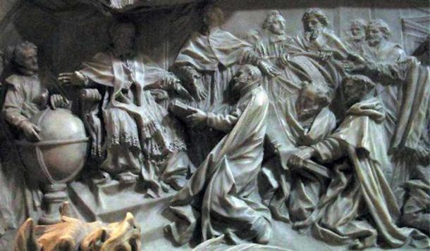 Detail des Grabes von Papst Gregor XIII. zur Feier der Einführung des Gregorianischen Kalenders.