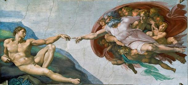 „Die Erschaffung Adams“ von Michelangelo.  