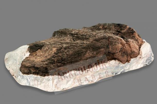 Ein Fragment der 8.500 Jahre alten Çatalhöyük-Leiter wurde kürzlich zusammen mit einem Ofen in den Überresten eines neolithischen Hauses an diesem Ort gefunden.