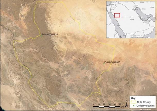Die Fundorte der entdeckten Grabstätten, von denen eine den saudi-arabischen Hund enthielt, werden untersucht.