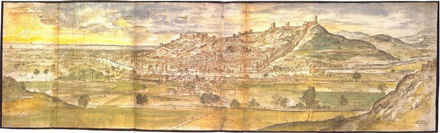 Ein Gemälde von Anton van den Wyngaerde aus dem Jahre 1563.