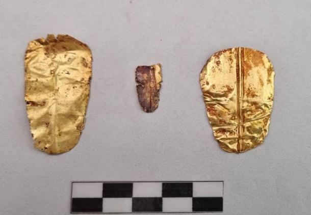 Diese goldenen Zungen wurden bei Ausgrabungen in Oxyrhynchus entdeckt.