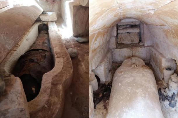 Das Grab des Mannes in Oxyrhynchus wurde versiegelt aufgefunden, mit allen darin befindlichen Grabbeigaben.