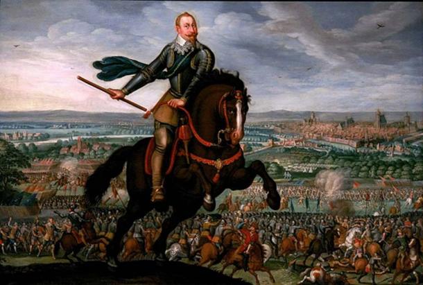 Gustavus Adolphus von Schweden bei der Schlacht von Breitenfeld von Johann Walter 1632