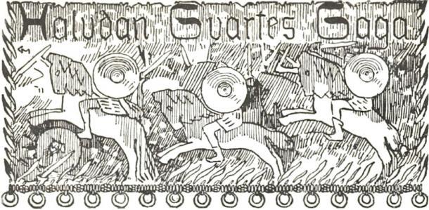 Illustration aus der Sage von Halfdan dem Schwarzen, dem Vater von Harald Schönhaar