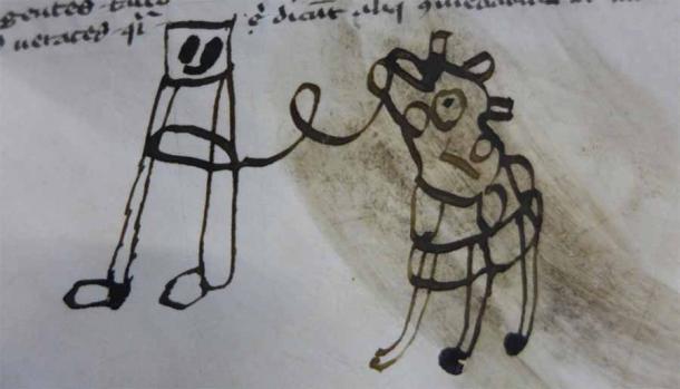 Die mittelalterlichen Kinderkritzeleien. (Kredit: LJS 361, Kislak Center for Special Collections, Rare Books and Manuscripts, University of Pennsylvania Libraries folio 26r.)