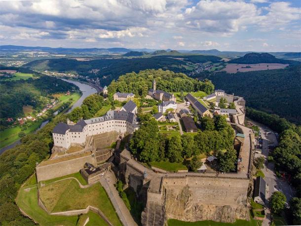 Luftaufnahme der Festung Königstein