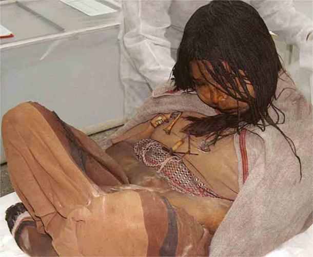 Das Mädchen von Llullaillaco, durch die Kälte konserviert. Salta, Argentinien
