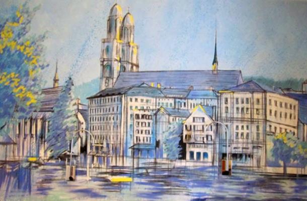 Alte Malerei von Zürich