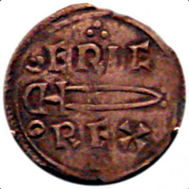 Münze von Erik Blutaxt, dem Sohn von Harald Schönhaar, der ihm als König folgte.