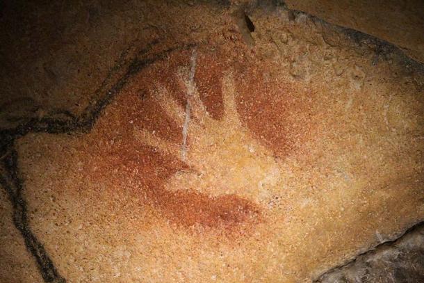 Negativ-Handabdruck, entdeckt in der Chauvet-Höhle.