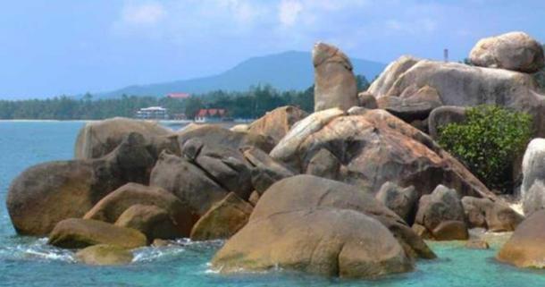 Die Felsformation des Opas (Ta) in Thailand