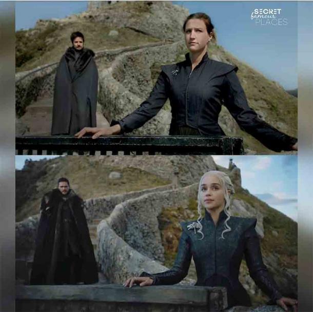 Robin und Judith rekonstruierten die Game of Thrones Szene, in der Jon Snow und Daenerys auf den Stufen nach San Juan de Gaztelugatxe gehen.