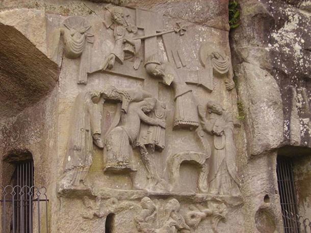 Relief der Absetzung vom Kreuz der Externsteine, Horn-Bad Meinberg.