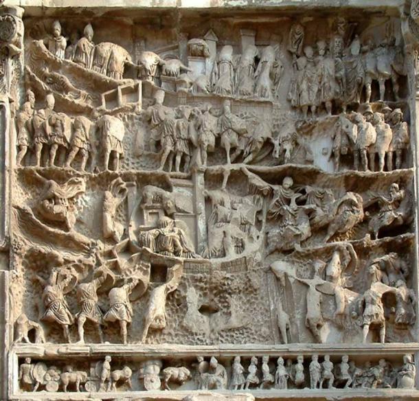 Relief der römisch-parthischen Kriege am Septimius-Severus-Bogen in Rom