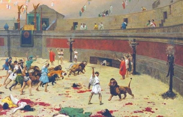 Die Retreating Lions von Jean-Léon Gérôme.