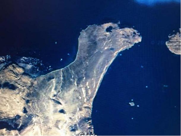 Google Earth-Bild der „Seelöwen“-Formation auf der Insel Kekertaluk.