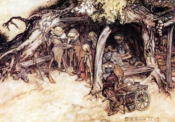 „Um meinen kleinen Elfen Mäntel zu machen.“ Illustrationen zu Shakespeares „Ein Sommernachtstraum“ von Arthur Rackham